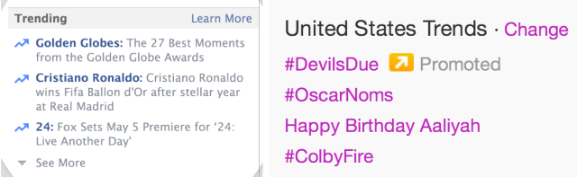 Facebook Trends Twitter Trends