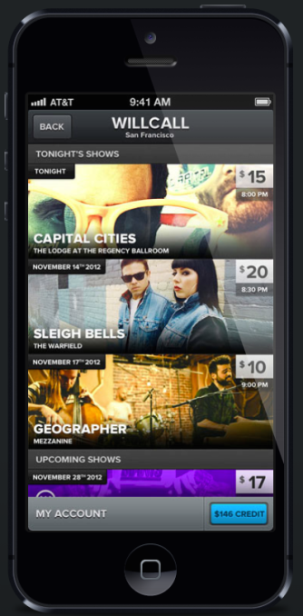 WillCall and Applauze take a highly stylized approach to Event discovery, compared to Facebook's utilitarian approach