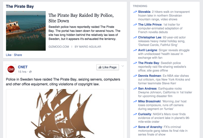 Old Facebook Trending Page