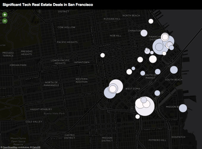 The office space biggest deals in 2012 include Zynga, Salesforce and Square.