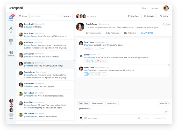 The Respond user interface