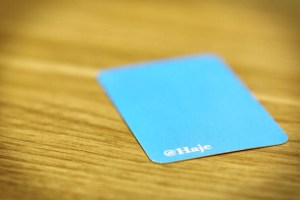 This is my business card. The color is True Blue from Twitter's brand guidelines, and the only thing written on the entire card is my Twitter user name. Because, clearly, I'm that guy.