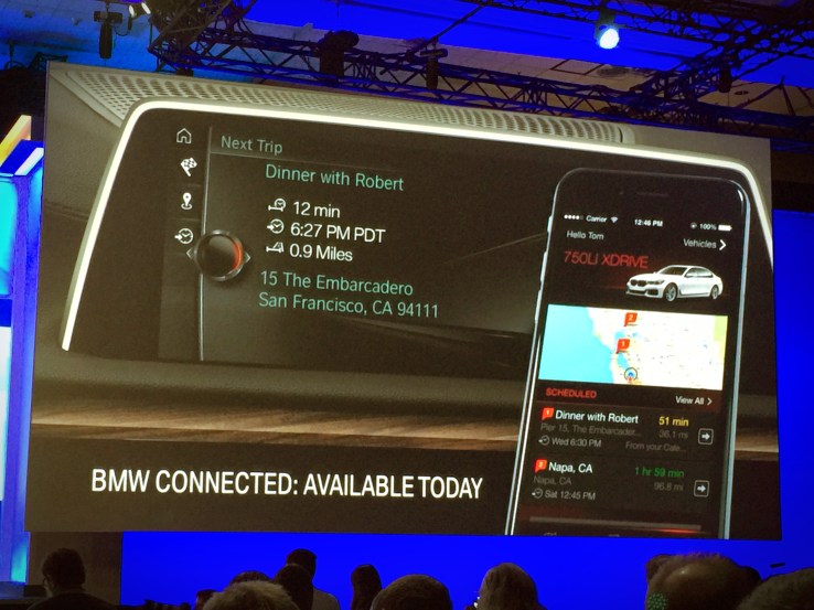 Showing off a key partnership with BMW at Build 2016... That's not a Windows Phone.