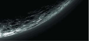 Haze layers above the surface of Pluto taken by New Horizons camera / Image courtesy of NASA