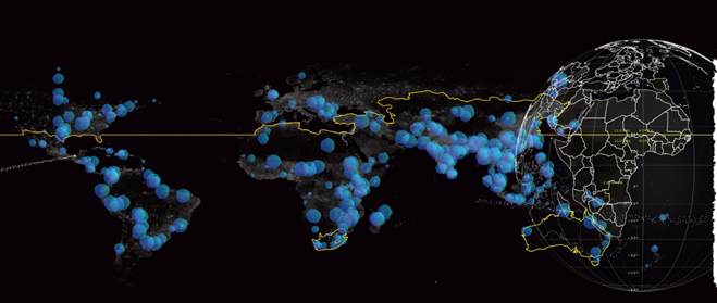 Natural disasters around the world. Image from the exhibition EXIT. At the Palais de Tokyo (November 2015 / January 2016)
