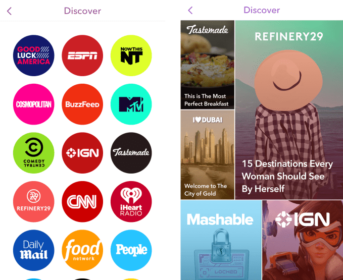 Snapchat Discover Old vs New