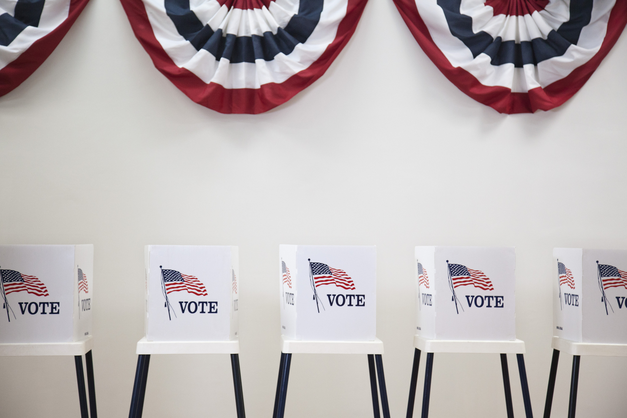 Voting booths in polling place