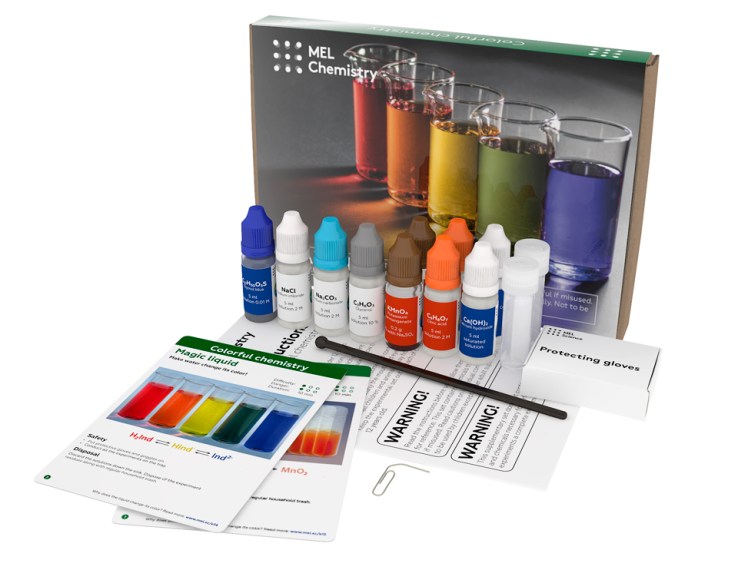 A MEL Science "colorful chemistry" experiment.
