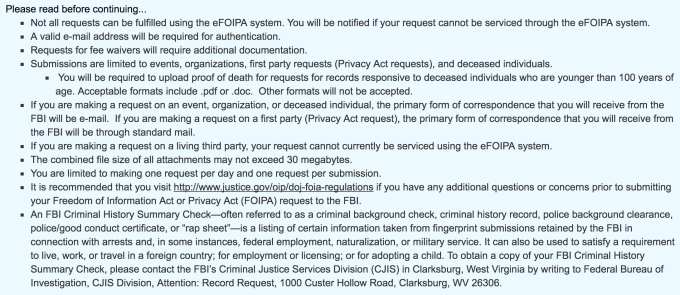 FBI eFOIPA