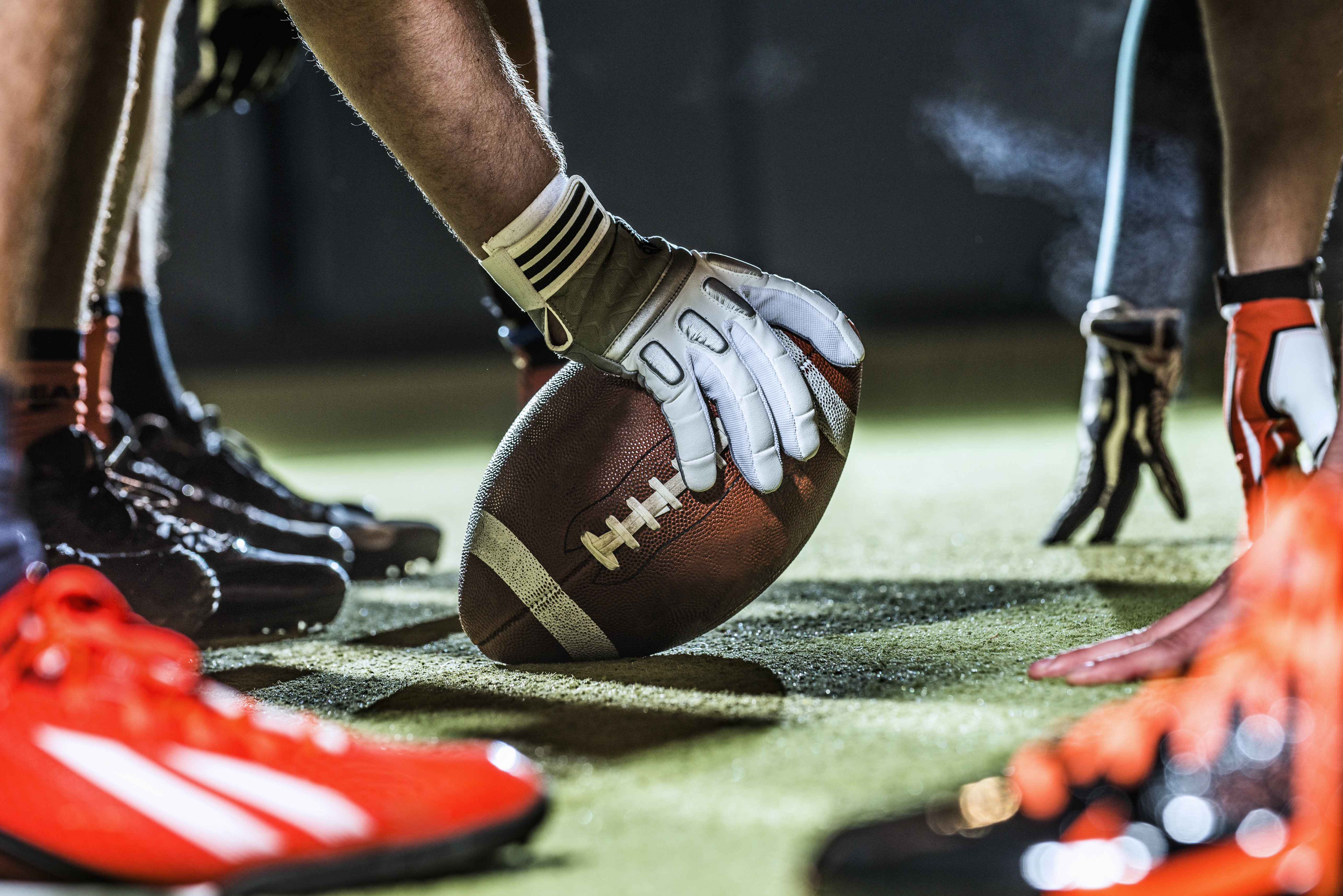 American football, close up