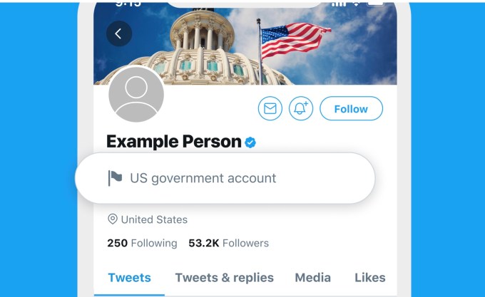 Twitter label screenshot