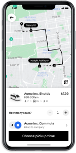 Uber Business Charter in Uber app